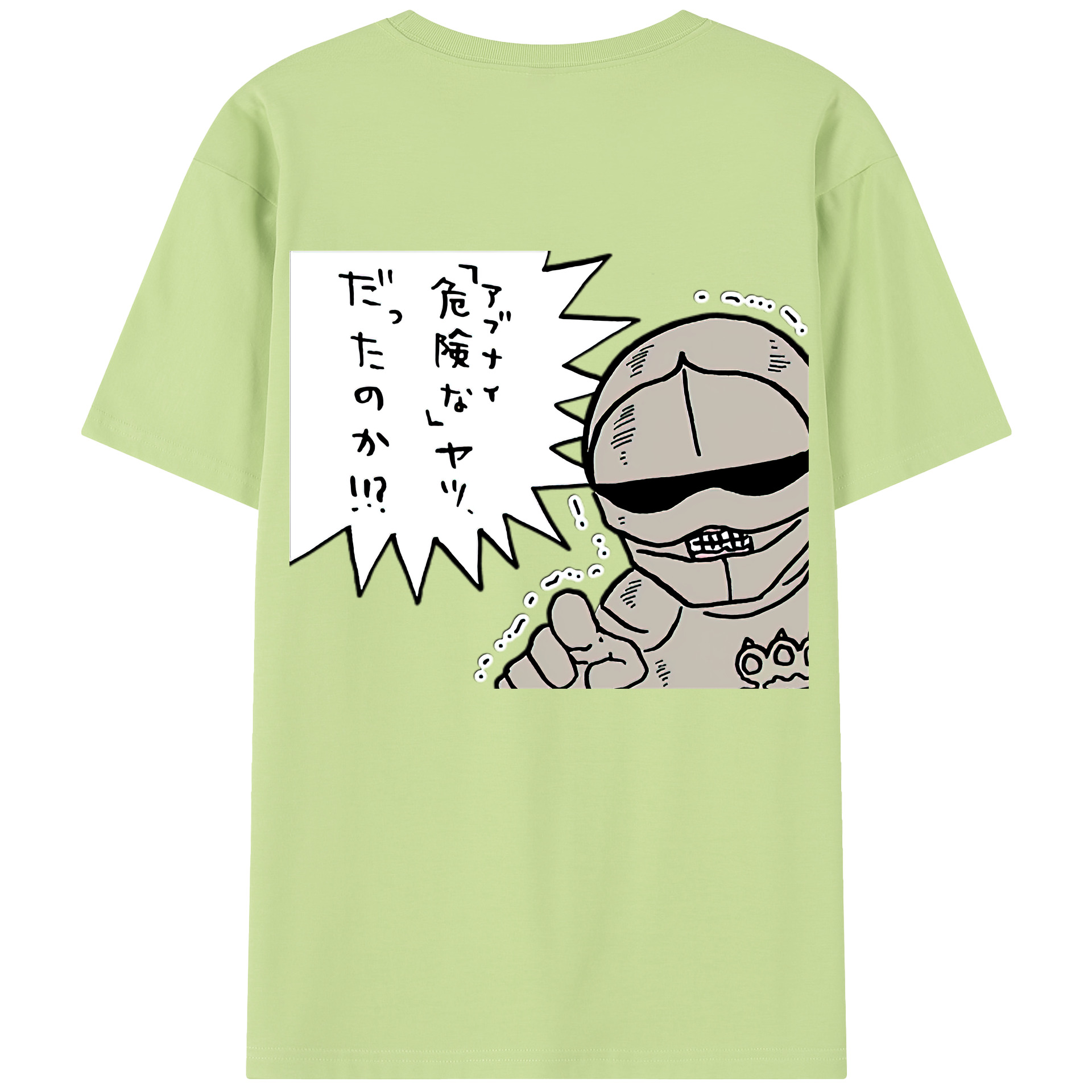 （画像用） ちいかわ 労働の鎧さん Chii-kawa Mr. Armor of Labor 綿100％半袖Tシャツ（背面プリント）